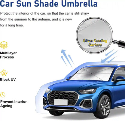 Car Windshield Sunshade Umbrella – 10-Bone Retractable Shield For Instant Heat Block