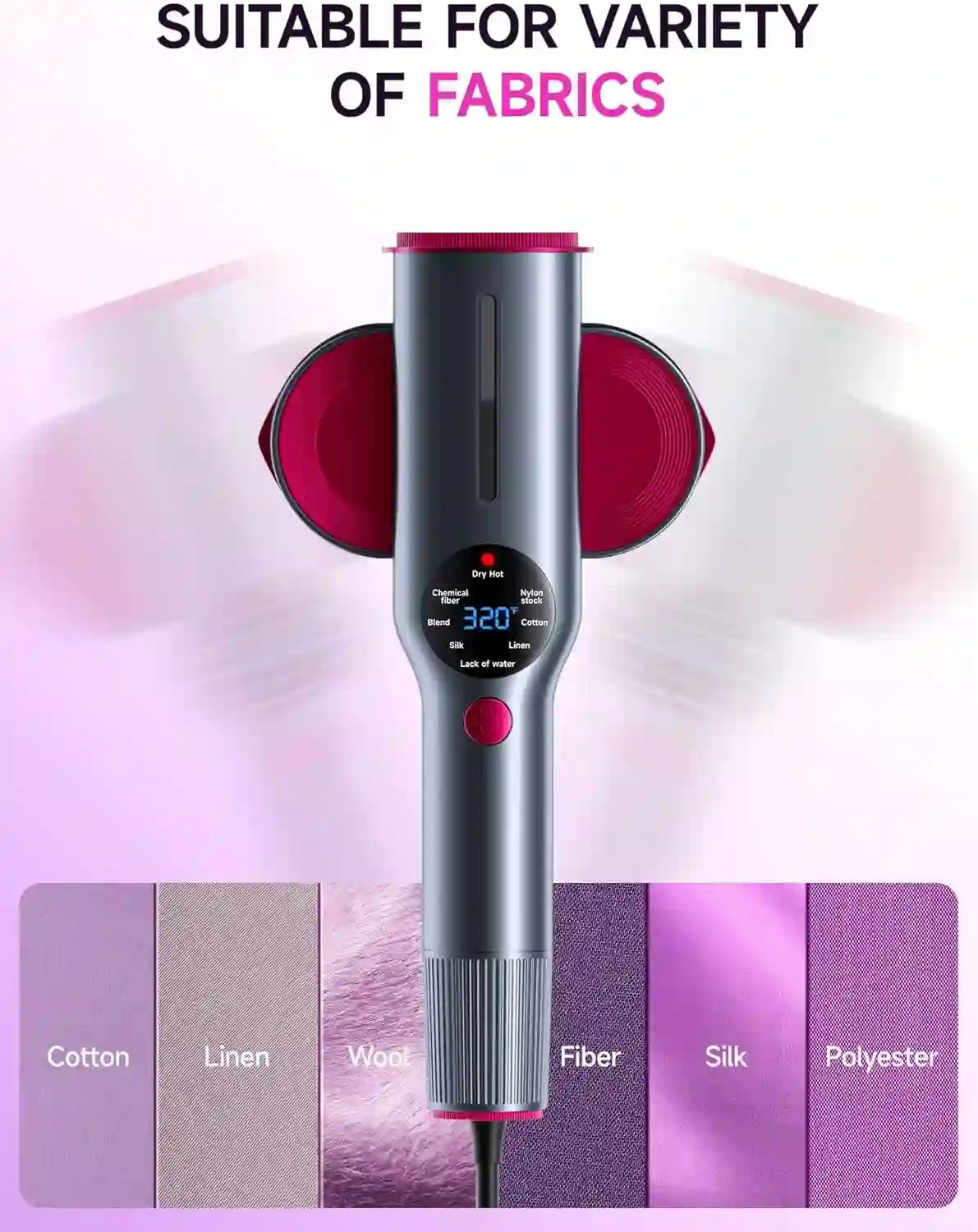 2-in-1 Handheld Iron & Steamer – 90° Swivel Ceramic Soleplate For Instant, Wrinkle-Free Elegance Anywhere