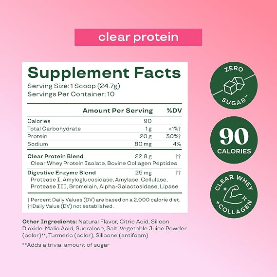 Clear Whey & Collagen Drink – Light Fruity Refreshment For Clean Muscle & Radiance