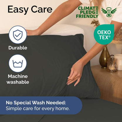 4-Piece Bedding Sheet Set –  Ultra-Deep Snug Fit For Sweat-Free Cooling Comfort