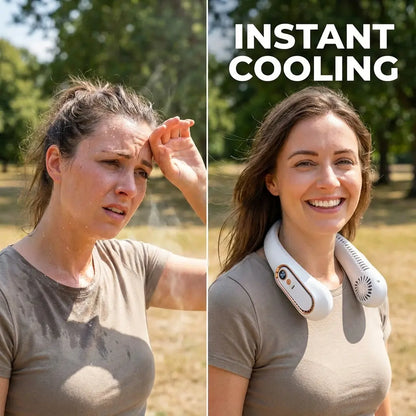 Wearable Neck Fan – 4 Turbo Airflow Channels For Instant Hands-Free Cooling