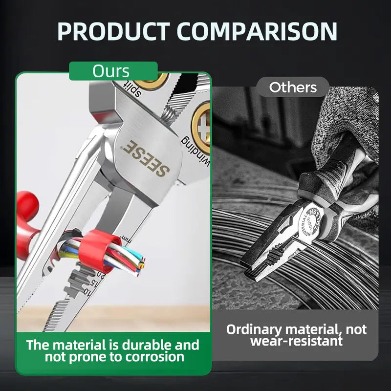 8-in-1 Wire Stripper – Integrated Smart Voltage Tester For Zero-Risk Damage-Free Electrical Work