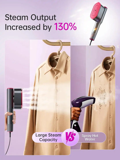2-in-1 Handheld Iron & Steamer – 90° Swivel Ceramic Soleplate For Instant, Wrinkle-Free Elegance Anywhere