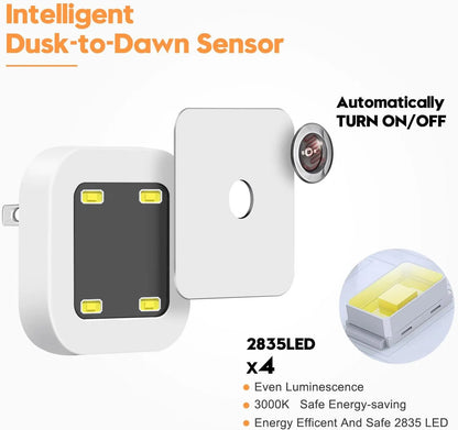 6 PCS LED Night Light – Dusk-To-Dawn Smart Sensor For Effortless Nighttime Safety
