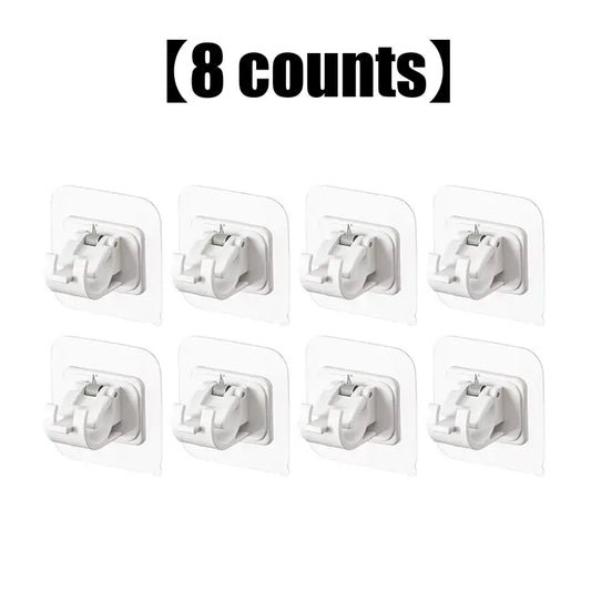 Adhesive Curtain Rod Holders – Drill-Free Spring Clip Mechanism For Damage-Free Wall Mounting