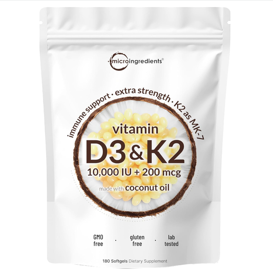 Vitamin D3 & K2 MK-7 Softgels That Help Direct Calcium to Your Bones