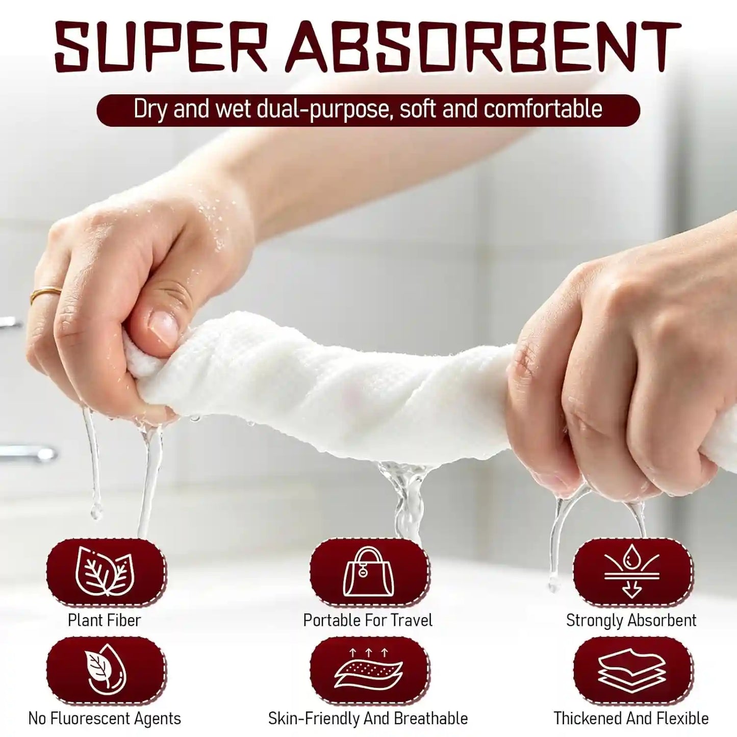 Big Extra-Thick Compressed Towels: Just Add Water For Instant Soft Cleansing Anywhere