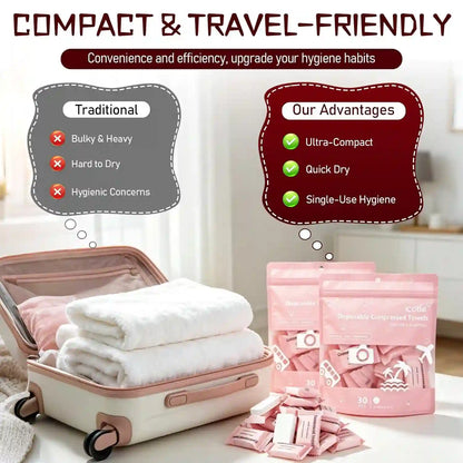 Big Extra-Thick Compressed Towels: Just Add Water For Instant Soft Cleansing Anywhere