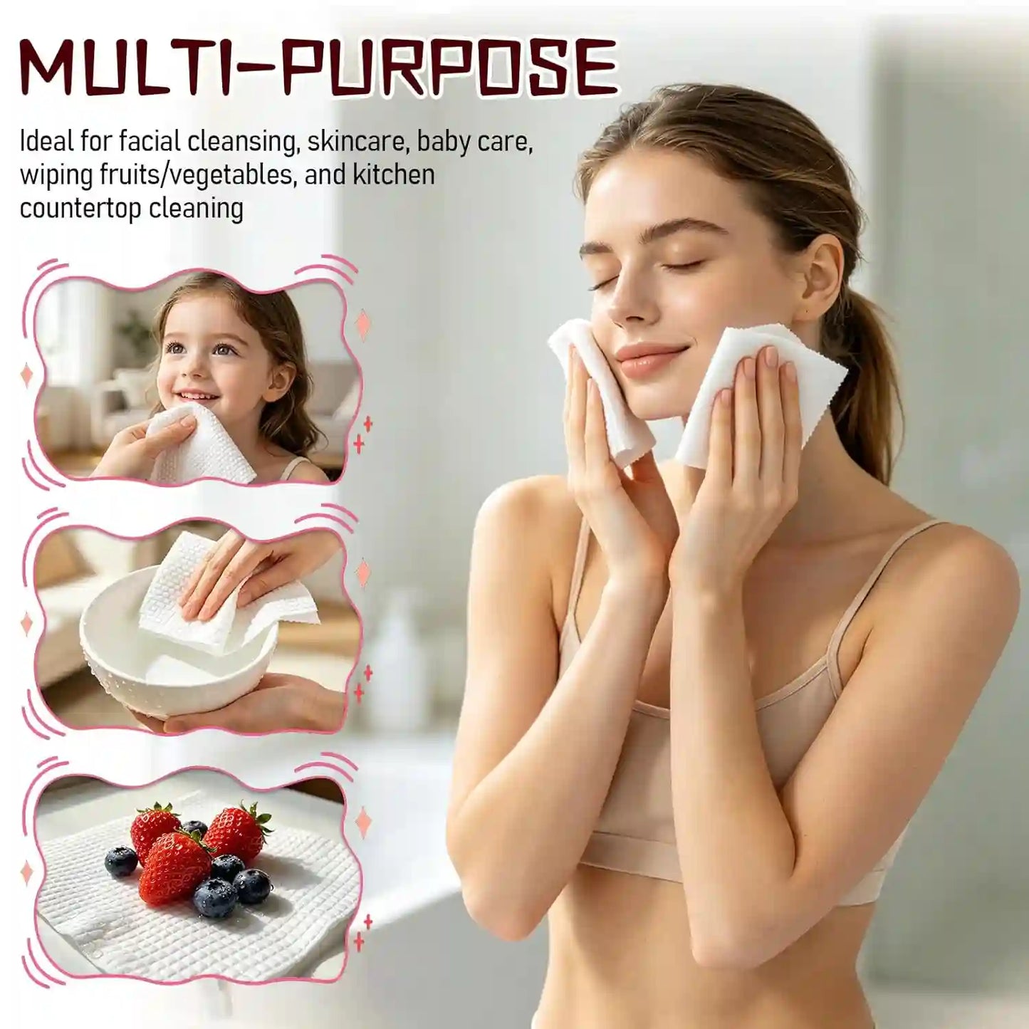 Big Extra-Thick Compressed Towels: Just Add Water For Instant Soft Cleansing Anywhere