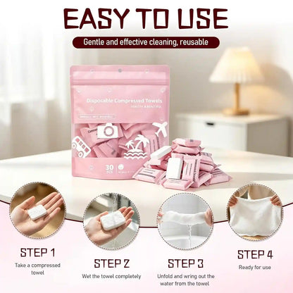 Big Extra-Thick Compressed Towels: Just Add Water For Instant Soft Cleansing Anywhere