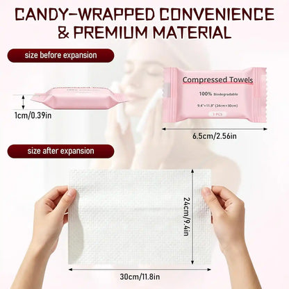 Big Extra-Thick Compressed Towels: Just Add Water For Instant Soft Cleansing Anywhere