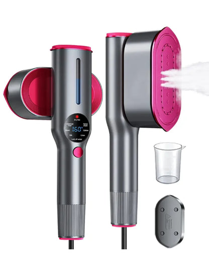 2-in-1 Handheld Iron & Steamer – 90° Swivel Ceramic Soleplate For Instant, Wrinkle-Free Elegance Anywhere