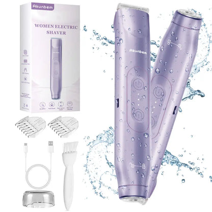 2-in-1 Women's Electric Shaver – Painless Dual-Blade for Smooth Full-Body Grooming