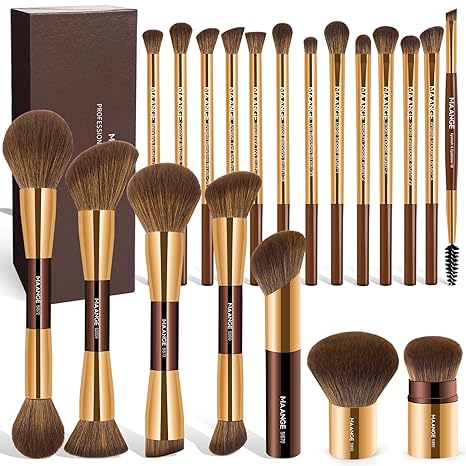 20-Piece Double-End Makeup Brush Set For A Smooth Full-Face Finish