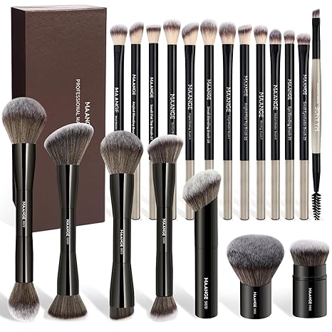 20-Piece Double-End Makeup Brush Set For A Smooth Full-Face Finish