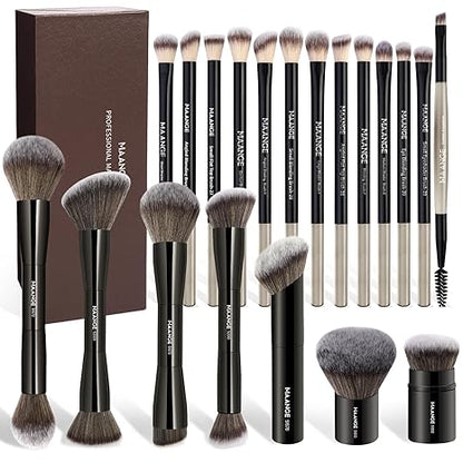 20-Piece Double-End Makeup Brush Set For A Smooth Full-Face Finish