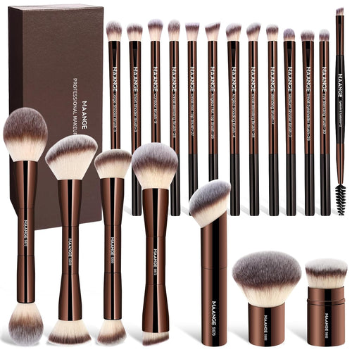 20-Piece Double-End Makeup Brush Set For A Smooth Full-Face Finish
