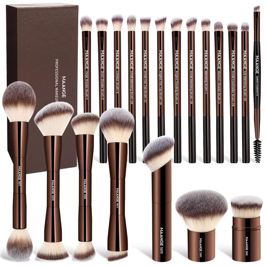 20-Piece Double-End Makeup Brush Set For A Smooth Full-Face Finish