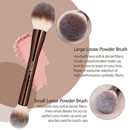 20-Piece Double-End Makeup Brush Set For A Smooth Full-Face Finish