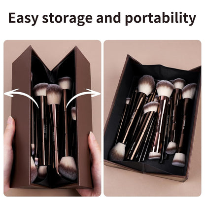 20-Piece Double-End Makeup Brush Set For A Smooth Full-Face Finish