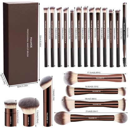 20-Piece Double-End Makeup Brush Set For A Smooth Full-Face Finish